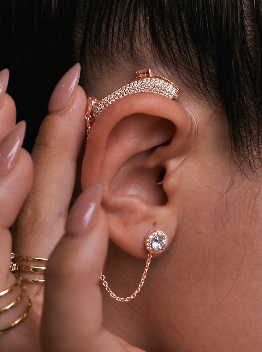 Glimora — Rose gold vermeil / Left, digitally recoloured product preview