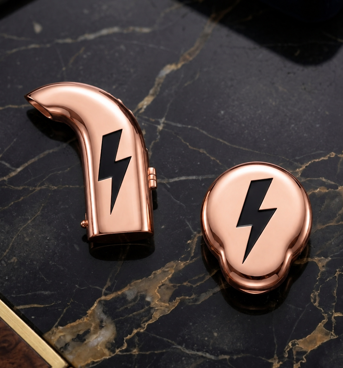 Ears Lightning — Left / Rose gold vermeil, digitally recoloured product preview