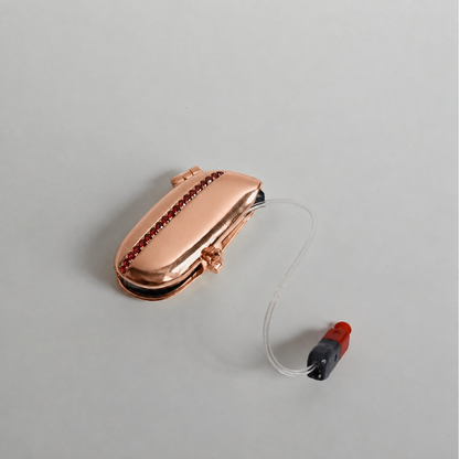 Birthstone Aura (natural gems) — Left / Rose gold vermeil / Jan (Garnet), digitally recoloured product preview
