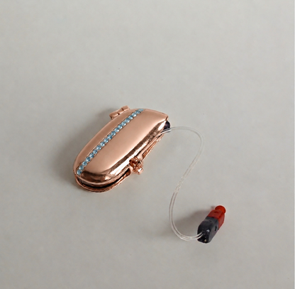Birthstone Aura (natural gems) — Left / Rose gold vermeil / Mar (Aquamarine), digitally recoloured product preview