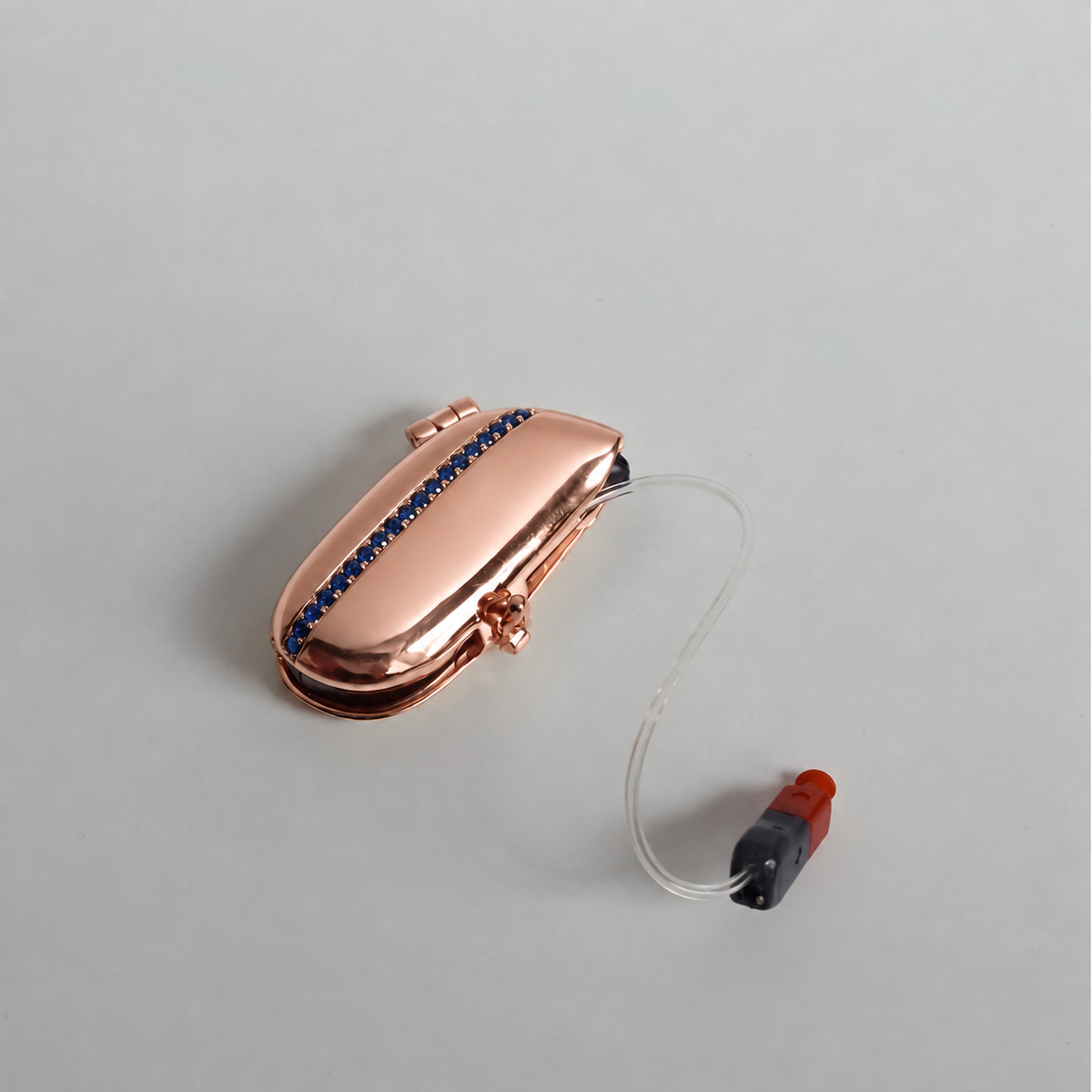 Birthstone Aura (natural gems) — Left / Rose gold vermeil / Sep (Sapphire), digitally recoloured product preview