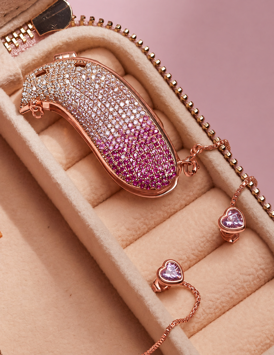 Cupid — Rose gold vermeil / Left, digitally recoloured product preview