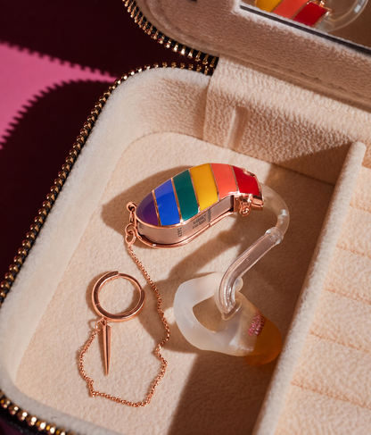 Loud & Proud — Rose gold vermeil / Left, digitally recoloured product preview
