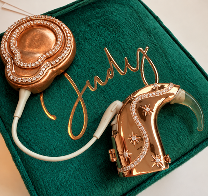 Afterglow cochlear implant jewellery — Rose gold vermeil